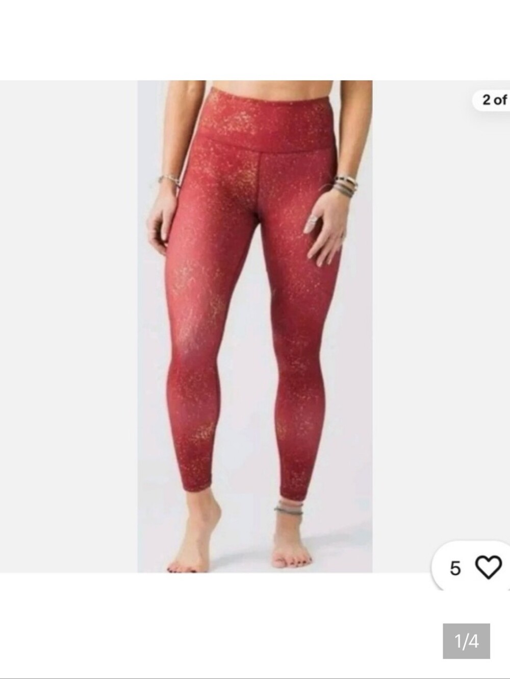 Zyia Active Deep Red "Stay Gold" Hi-Rise Light N Tight Leggings